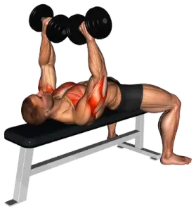 Dumbbell Tricep Wide-Elbow Press thumbnail thumbnail