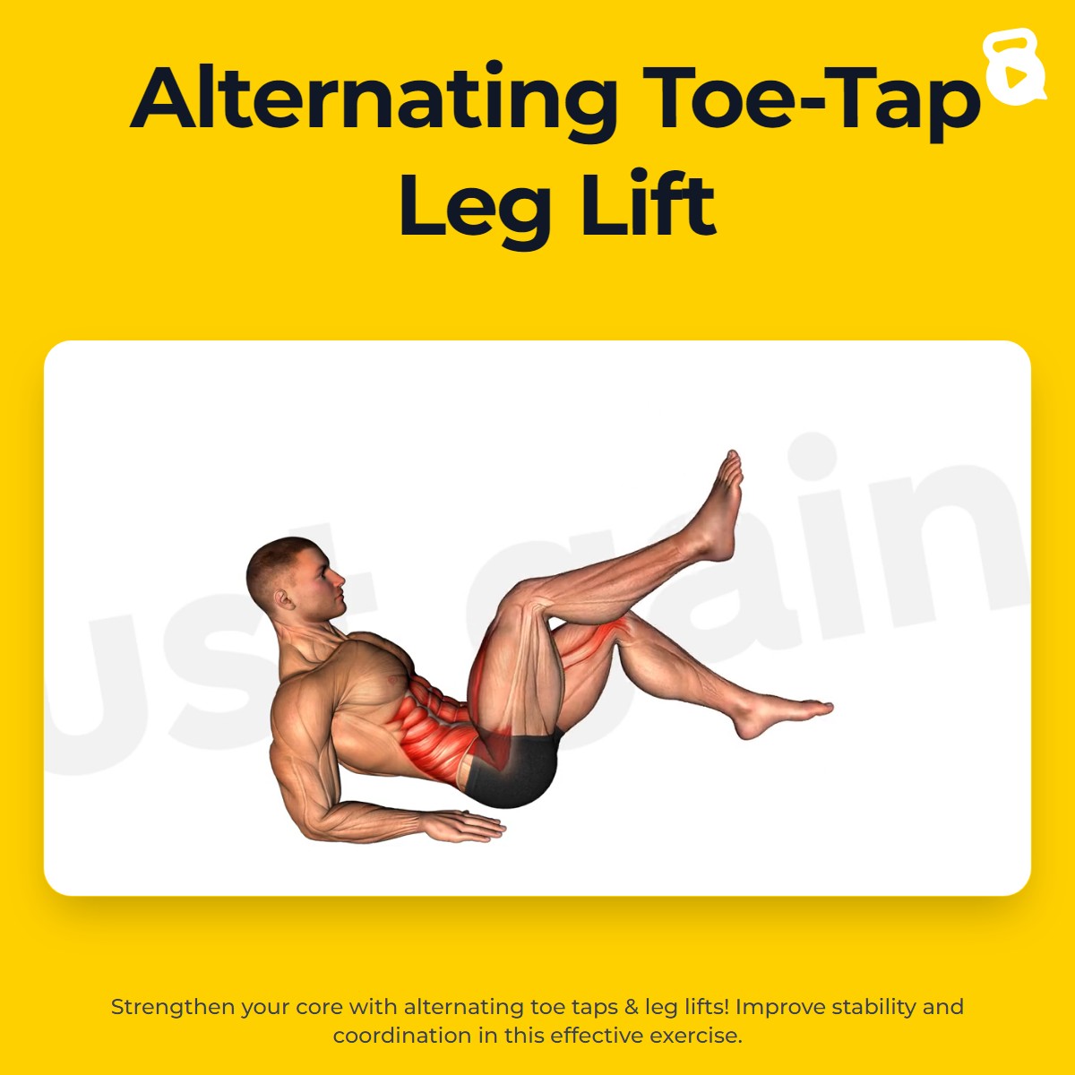 Alternating Toe-Tap Leg Lift | JustGains