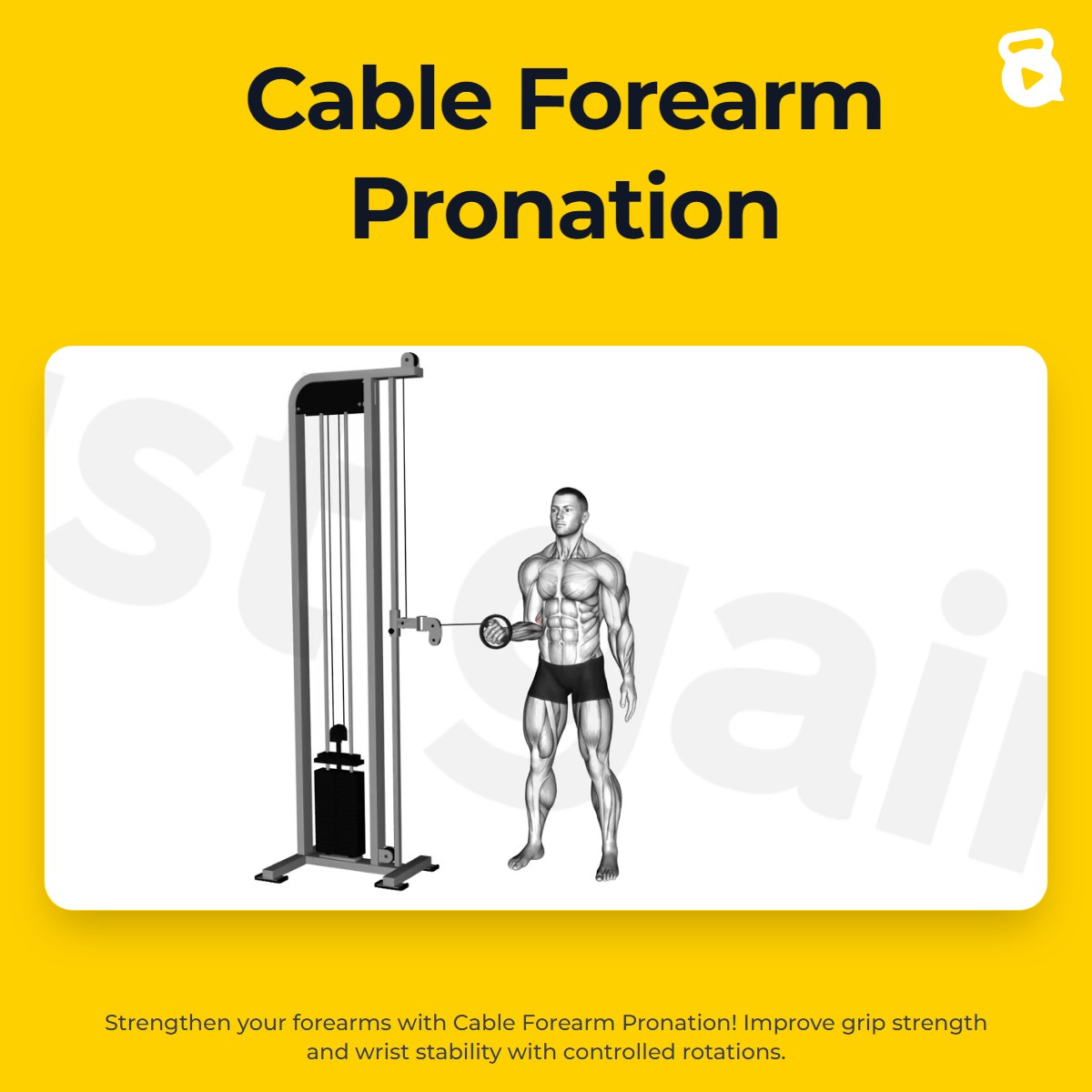 Cable Forearm Pronation | JustGains