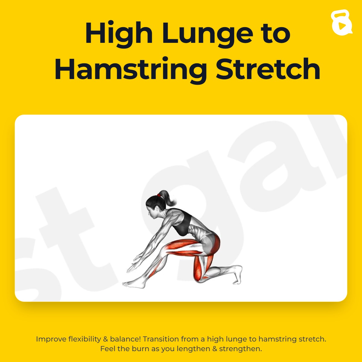 High Lunge to Hamstring Stretch | JustGains